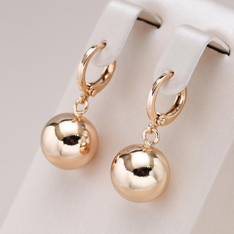 Brincos de Argola com Pingente de Bola Minimalista para Mulheres
