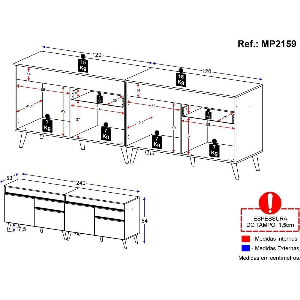 Kit Armário De Cozinha Gabinete Pia 120cm Veneza Multimóveis Mp2159 Branco/preto Branco/preto