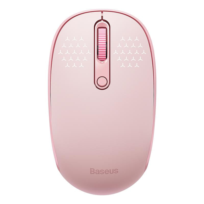 Mouse Sem Fio Bluetooth Baseus 1600DPI Silencioso com Receptor USB Nano rosa