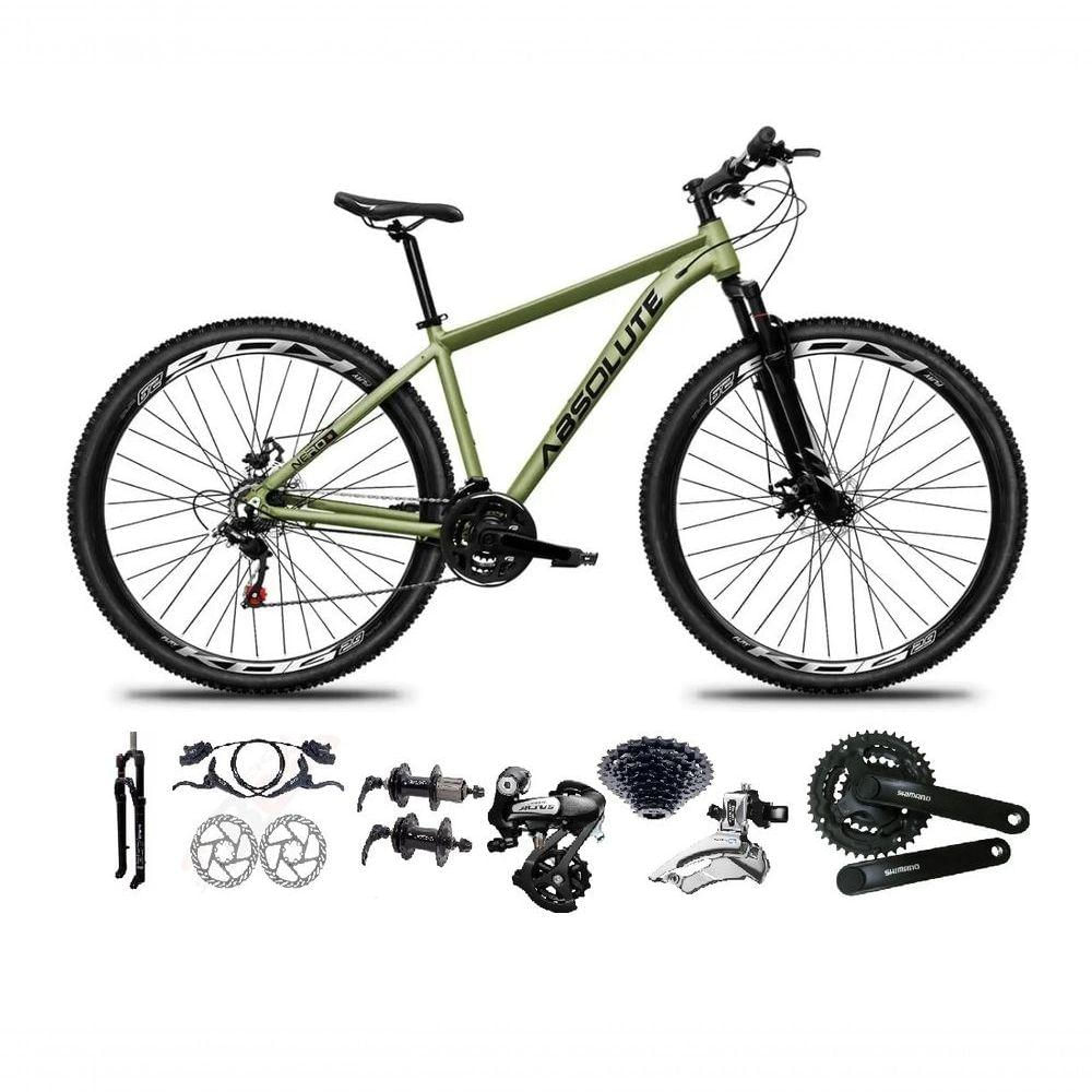 Bicicleta Aro 29 Absolute Nero 5 Shimano Altus 24v Freios Hidráulicos Garfo Com Trava Oliva Tam 15