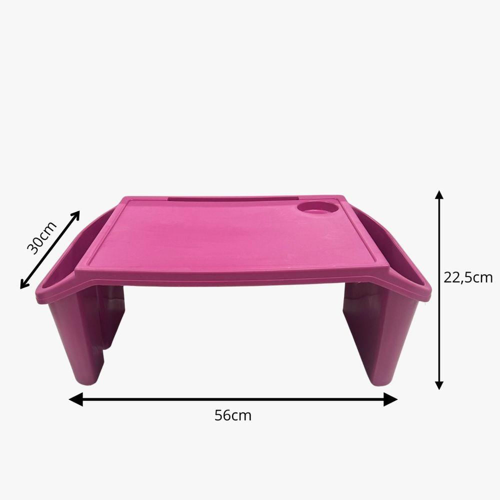 Bandeja Mesa Colo Apoio Comer Refeição Cama Suporte Notebook Rosa