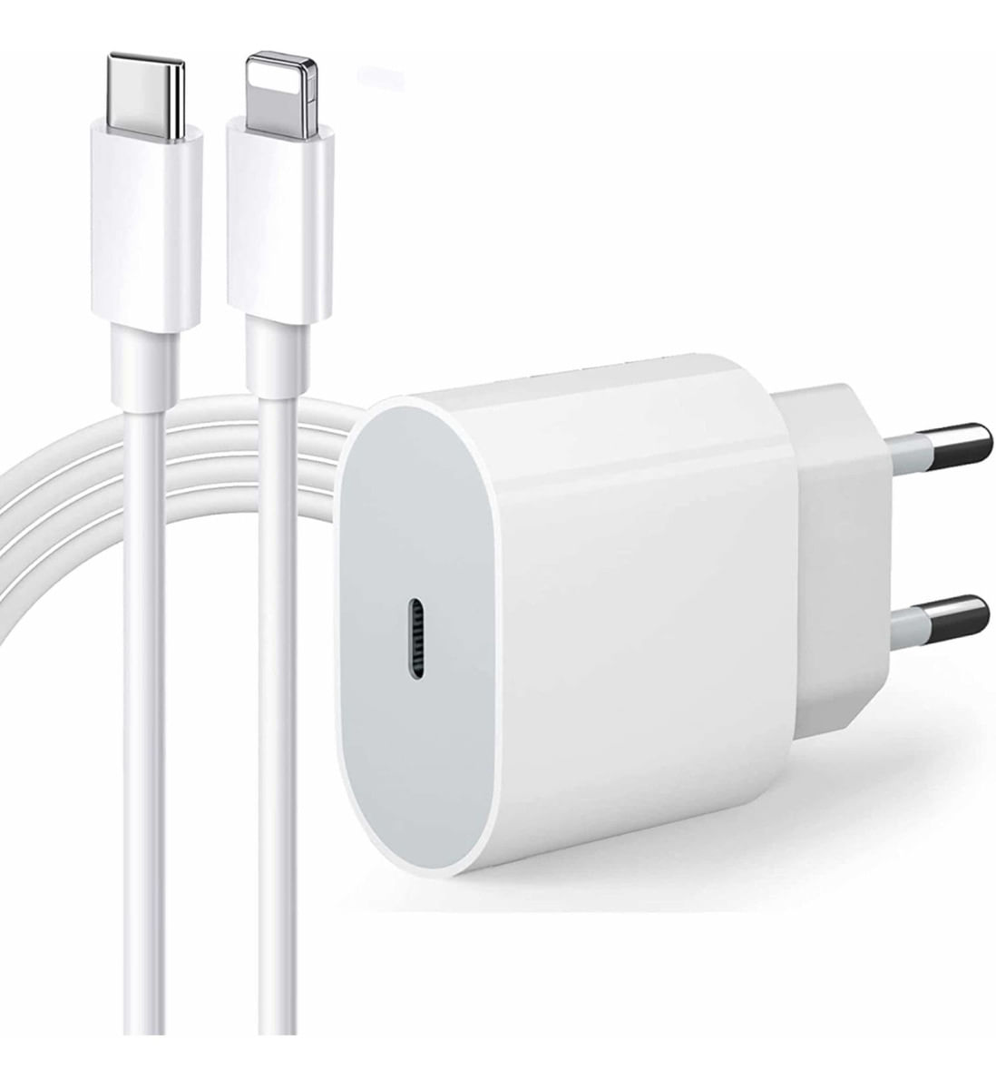 Carregador USB-C Com Cabo Turbo 20W Para iPhone 12