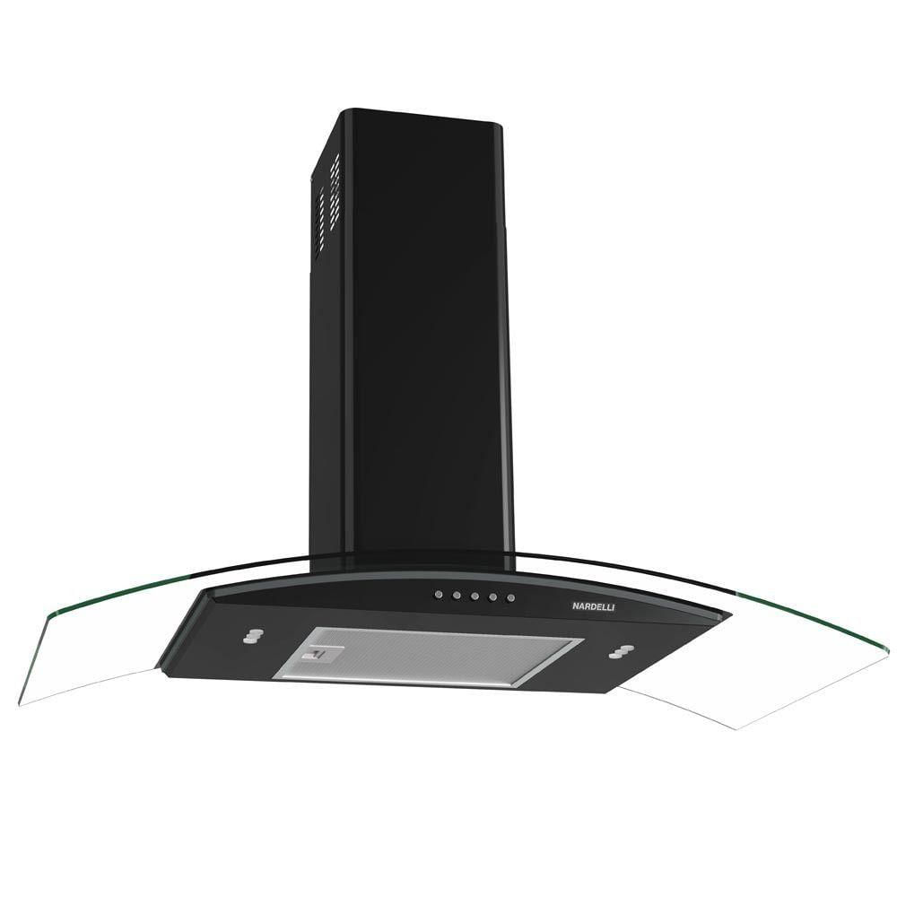 Coifa De Parede Clean Vidro Curvo Black 90cm Preto 220v