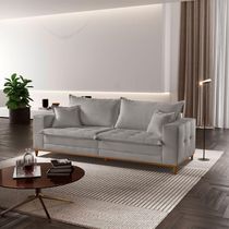 Sofá Matrix 02 Módulos De 90cm B25cm Meu Sofá Online A230 Linho Cinza