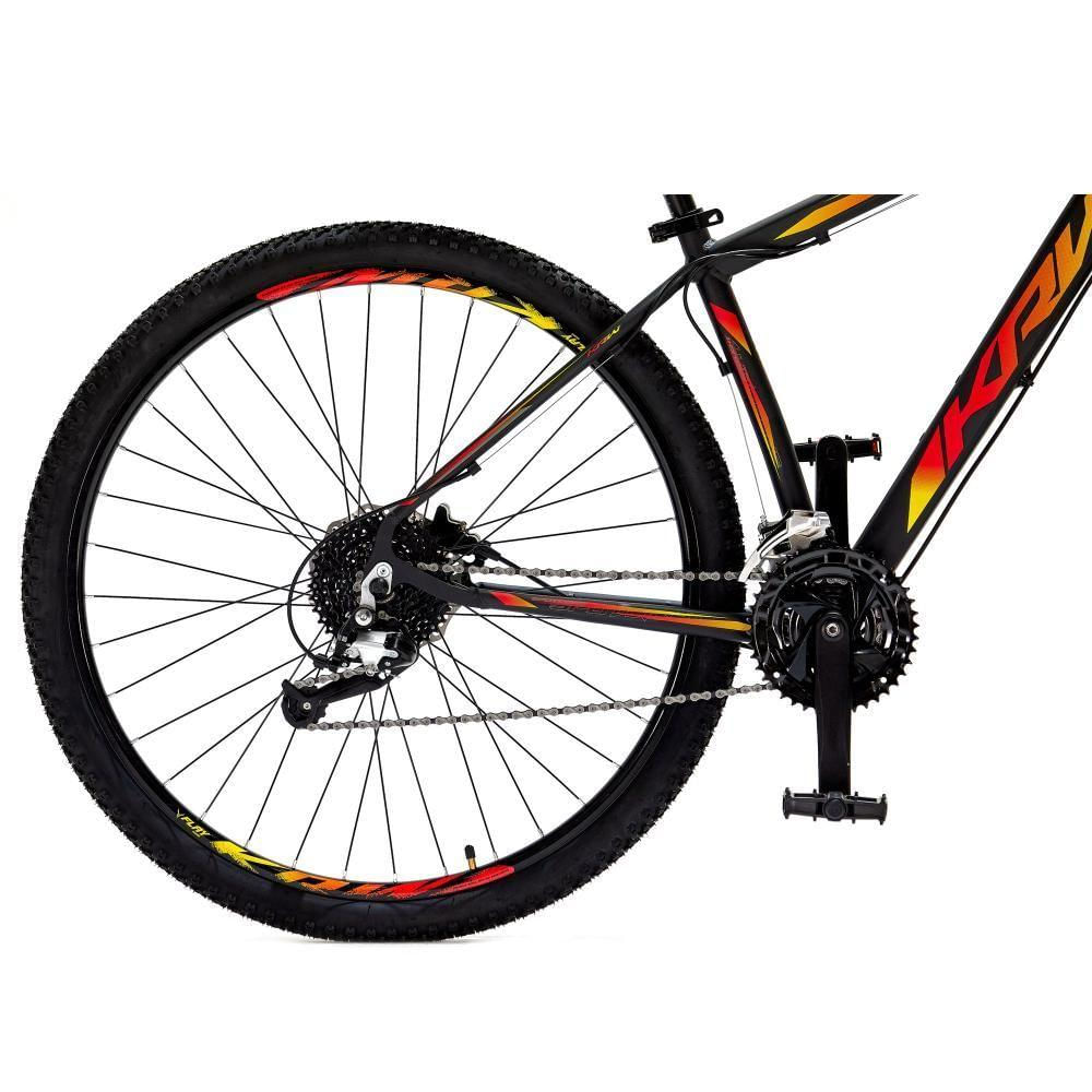 Bicicleta Aro29 Krw Alumínio Shimano 24v Freio Hidráulico S5 19 Preto-Amarelo E Vermelho