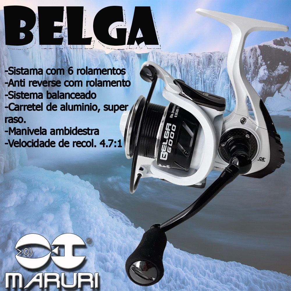 Molinete de Pesca 6 Rolamentos Belga 3000 - Maruri