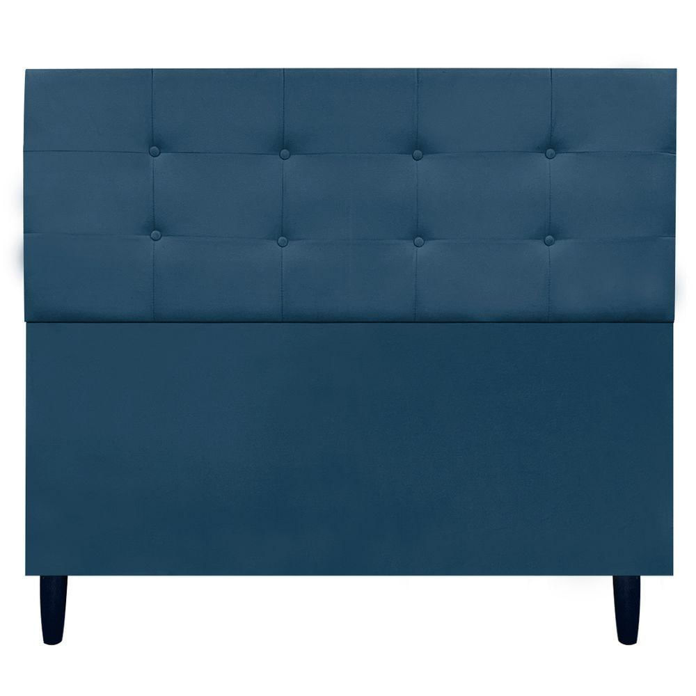 Cabeceira Decorativa Ivy Para Cama De Casal 140 Cm Suede Azul-marinho, Suede