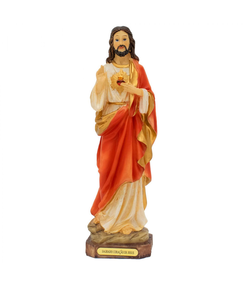 Sagrado Coração De Jesus 22.5cm - Enfeite Resina - Tudo em Caixa