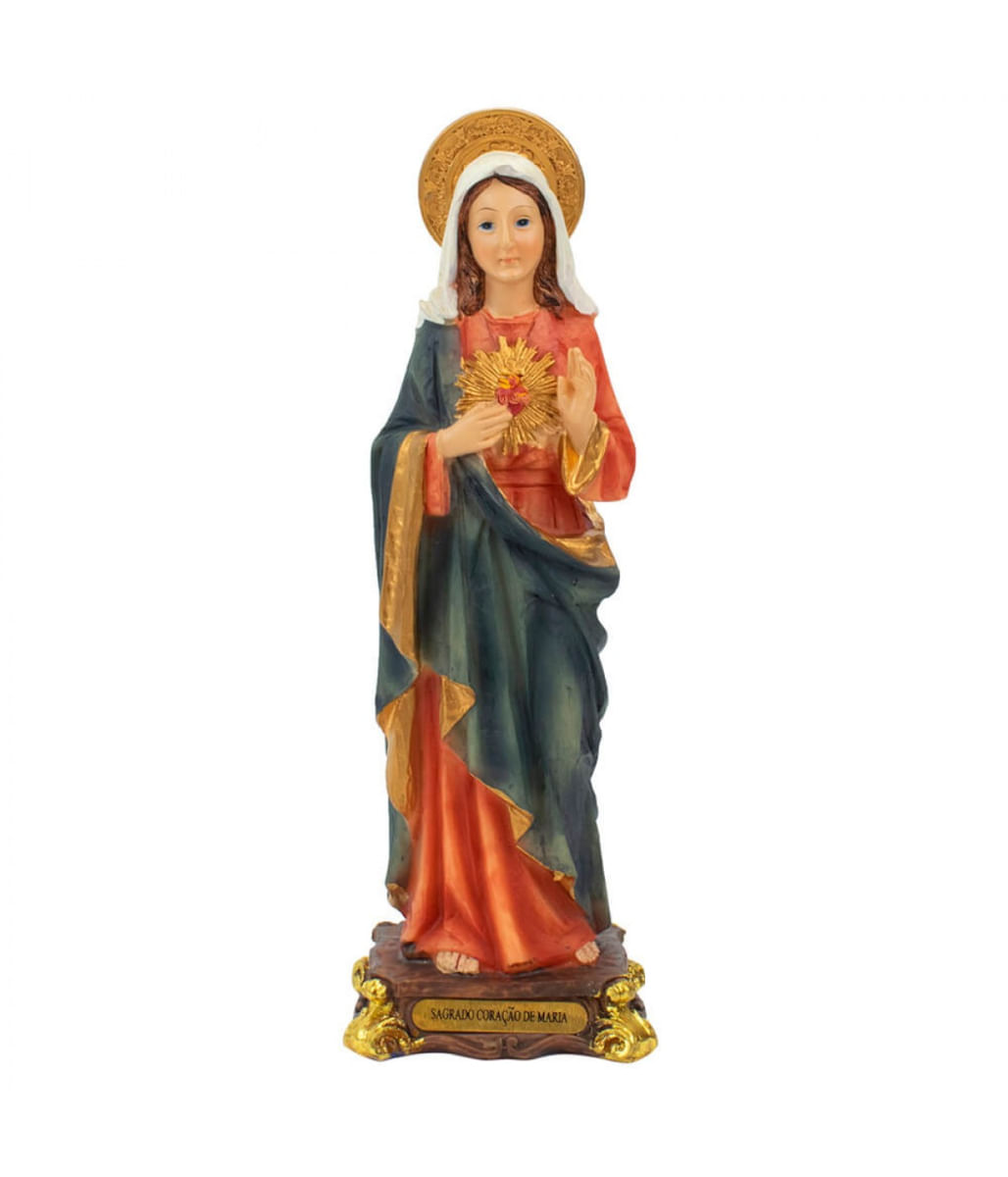 Sagrado Coração De Maria 22cm - Enfeite Resina - Tudo em Caixa