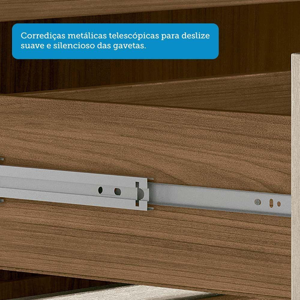 Cômoda Multiuso 1 Porta 6 Gavetas Com Espelho Marabá Santos Andirá Jatoba-areia