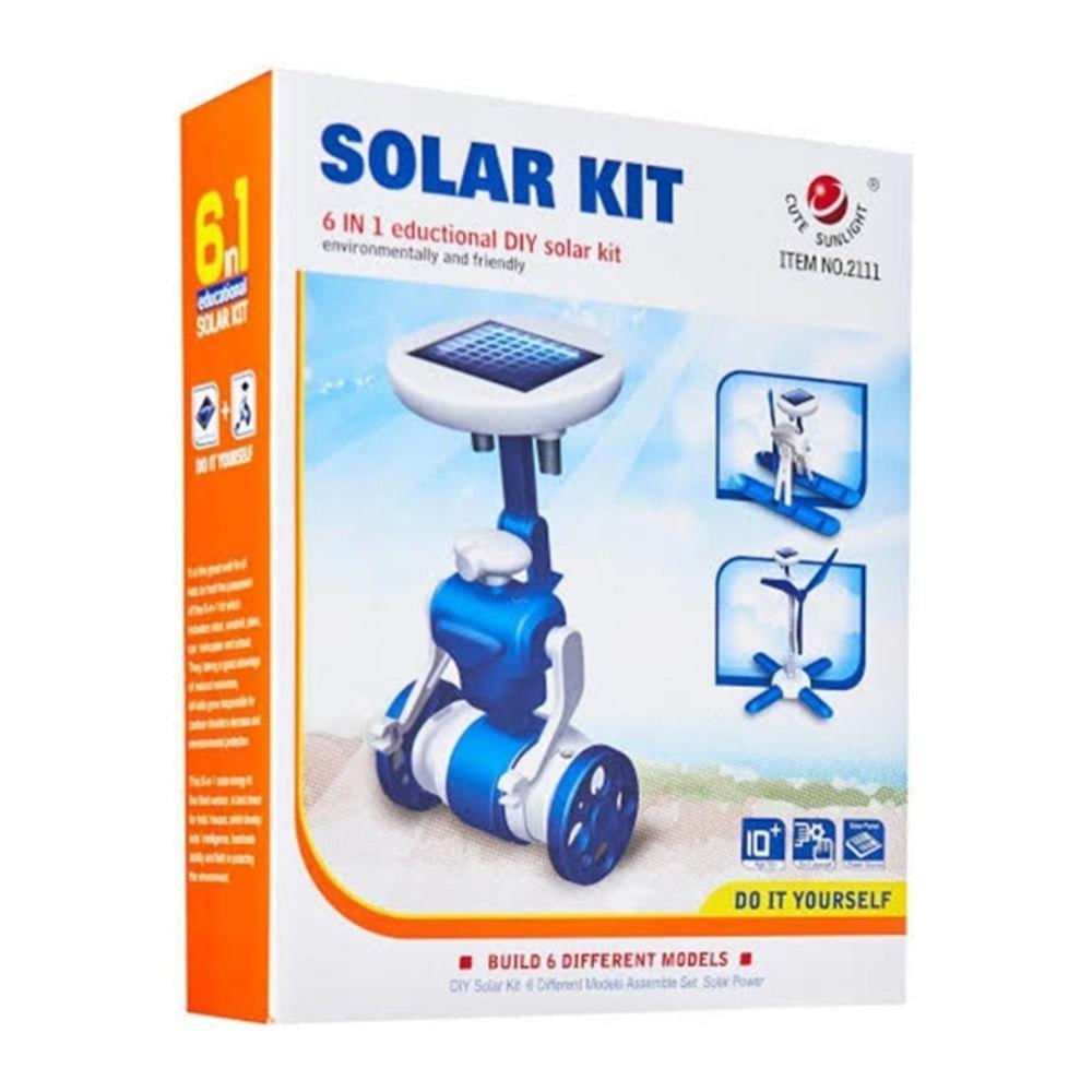 Kit Robô Solar 6 Em 1 Robótica Brinquedo De Montar Helicóptero Dinossauro Educativo Energia Solar