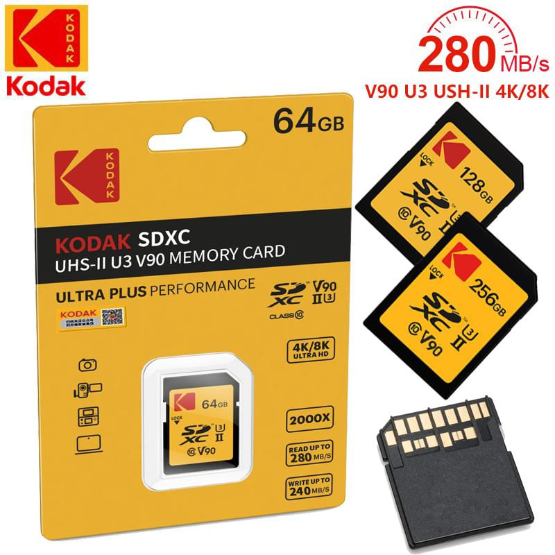 Cartão de Memória Kodak V90 SD 128GB UHS II 8K Ultra HD