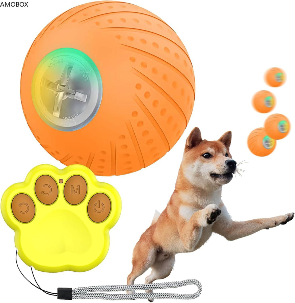 Bola Interativa Inteligente para Cães, Bola Rolante Ativa com Luz LED