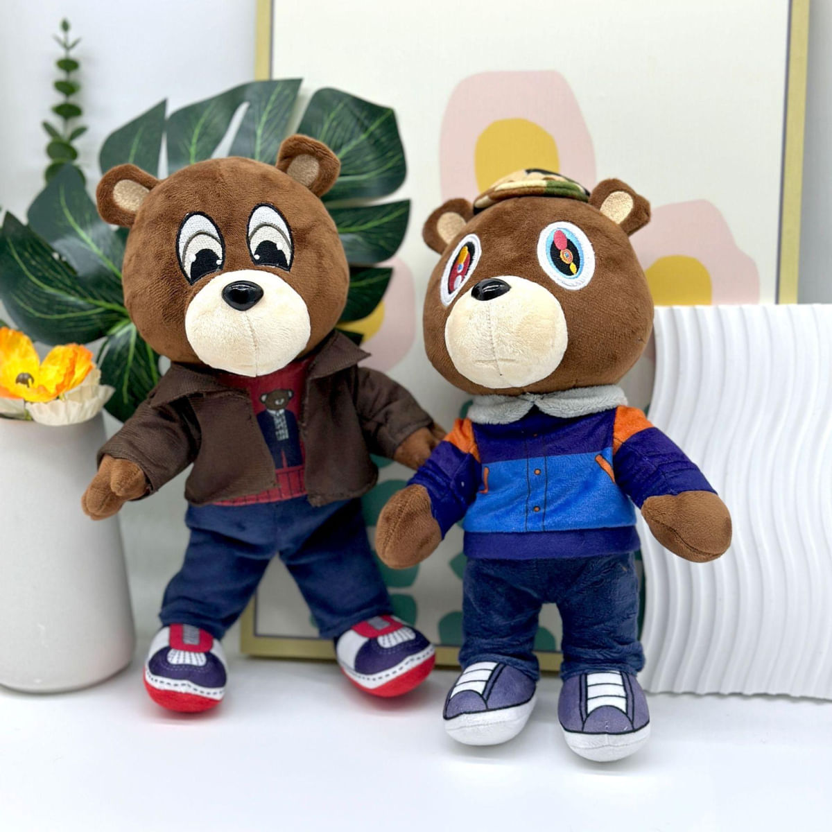 Urso de Pelúcia Kanye - Brinquedo Macio para Crianças 26cm-30cm preto