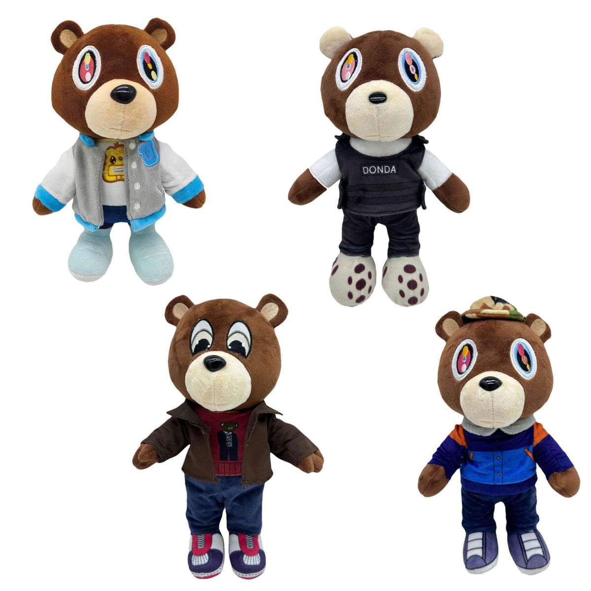 Urso de Pelúcia Kanye - Brinquedo Macio para Crianças 26cm-30cm preto