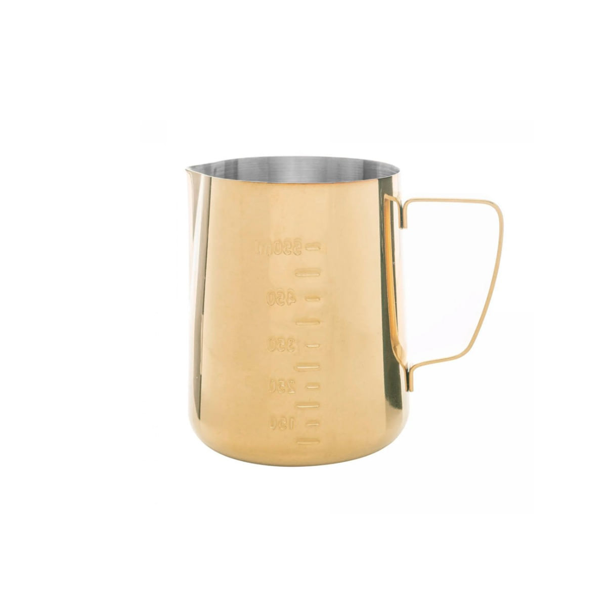 Leiteira Chaleira Bule Dourado Inox Medidor Cafeteria 600ml