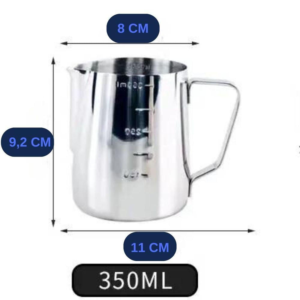 Kit 2 Jarras Barista Inox 350+600 Ml Café Leite