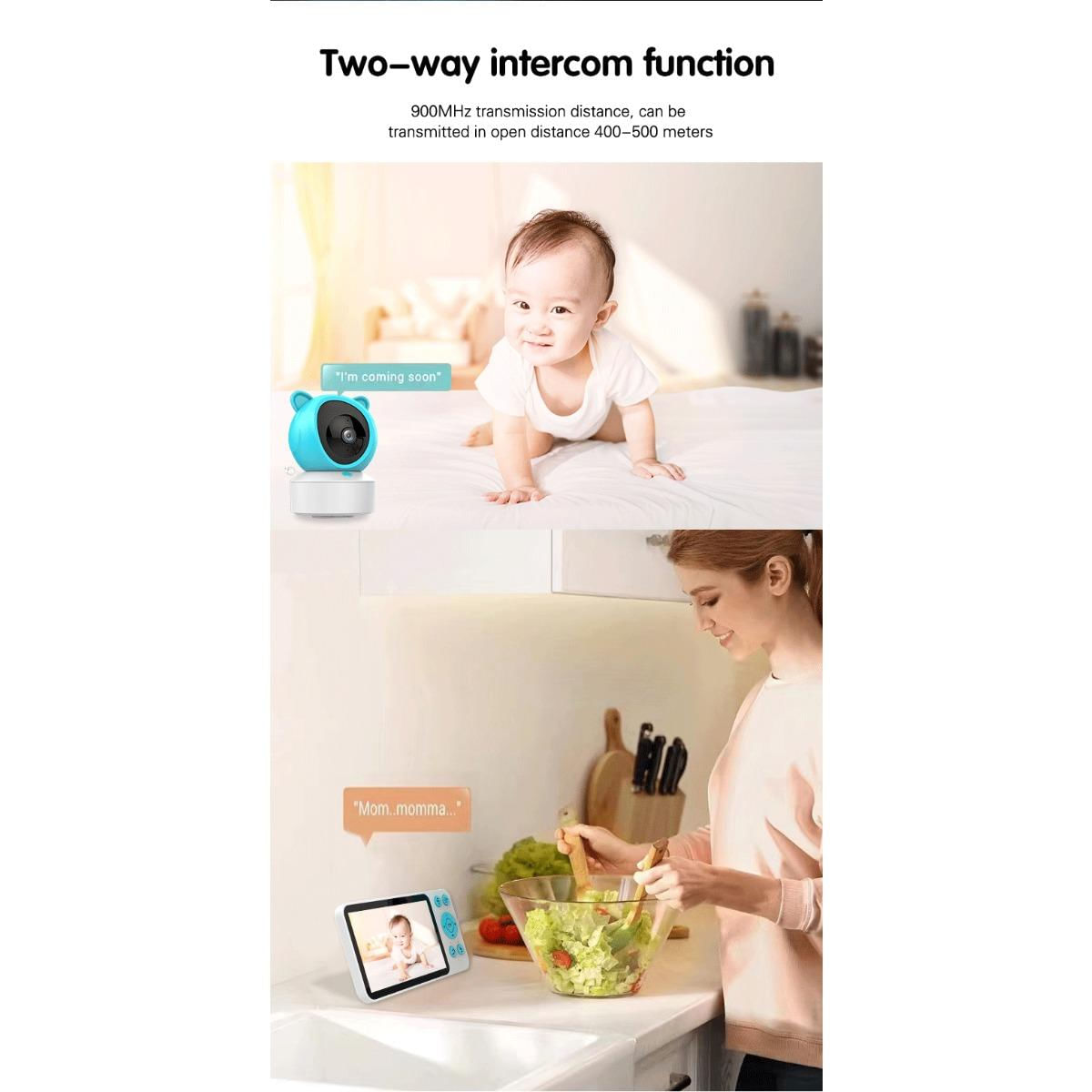 Câmera de Monitoramento para Bebês Wi-Fi com Conexão APP branco