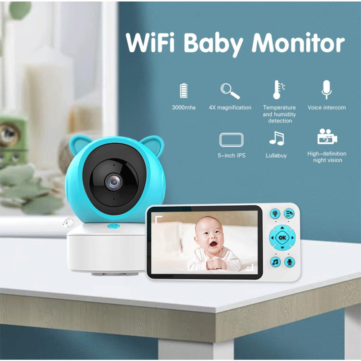 Câmera de Monitoramento para Bebês Wi-Fi com Conexão APP branco