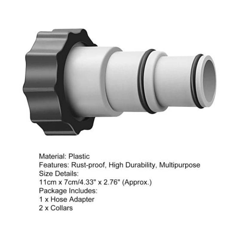 Adaptador de Mangueira de Plástico para Bomba de Piscina Intex ARU cinza