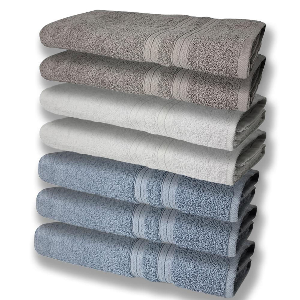 7 Toalhas Grande Super Felpudas e Grossa 80x150 3 Azul 2 Branco 2 Cinza