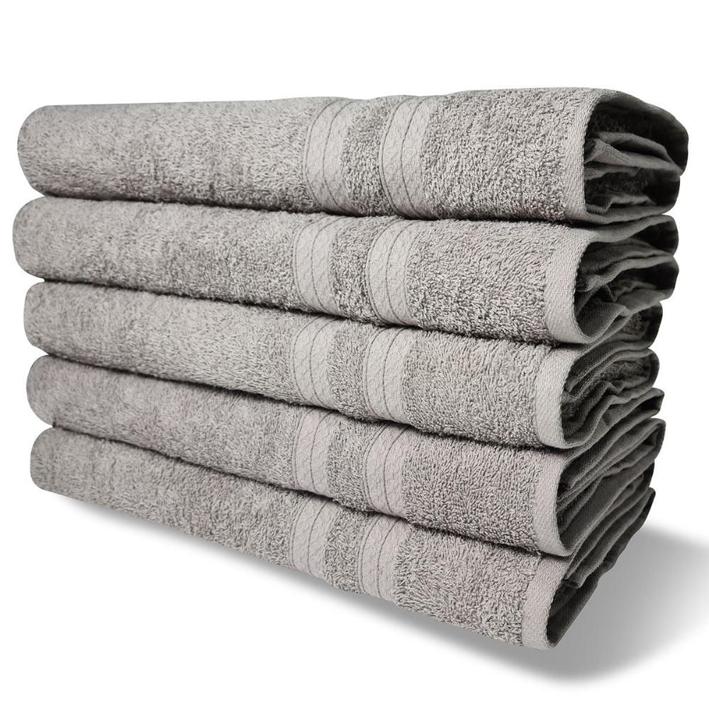 Kit com 6 Toalhas Banho 430g/m² Grande Grossa 80x150cm Lisboa Cinza