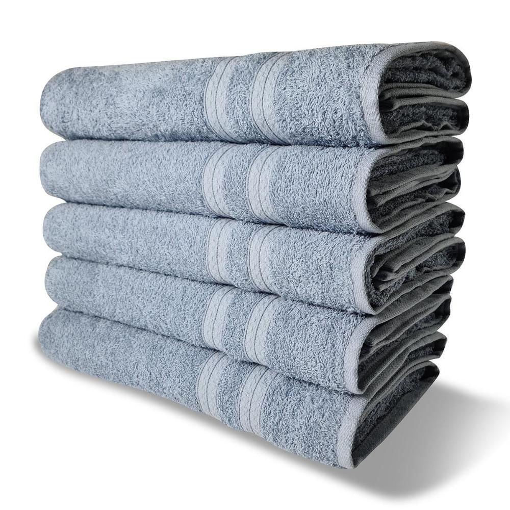 Kit com 6 Toalhas Banho 430g/m² Grande Grossa 80x150cm Lisboa Azul Claro