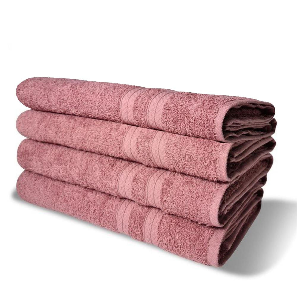 Kit com 4 Toalhas de Banho 430g/m² Grande Grossa 80x150cm Lisboa Rosê