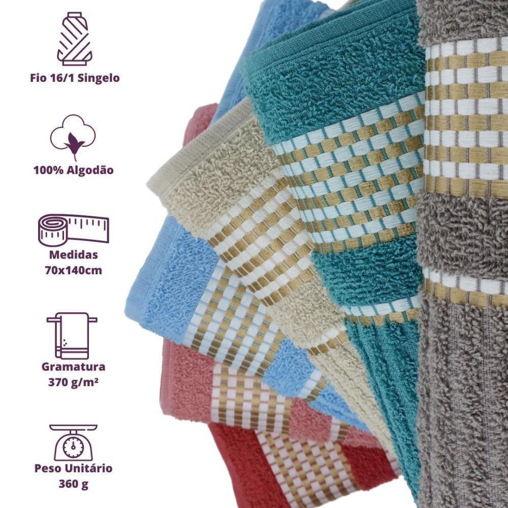 Kit 4 Toalhas de Banho Caneladas Gigante Banhão 70 X 140 Beka Alta Absorção