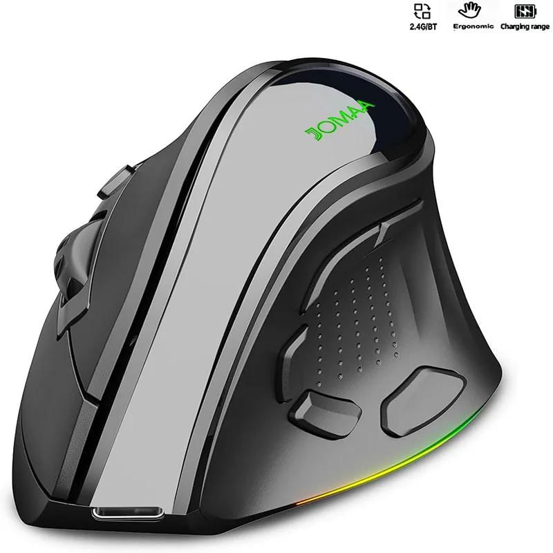 Mouse Vertical Sem Fio Ergonômico RGB Retroiluminado 4000 DPI