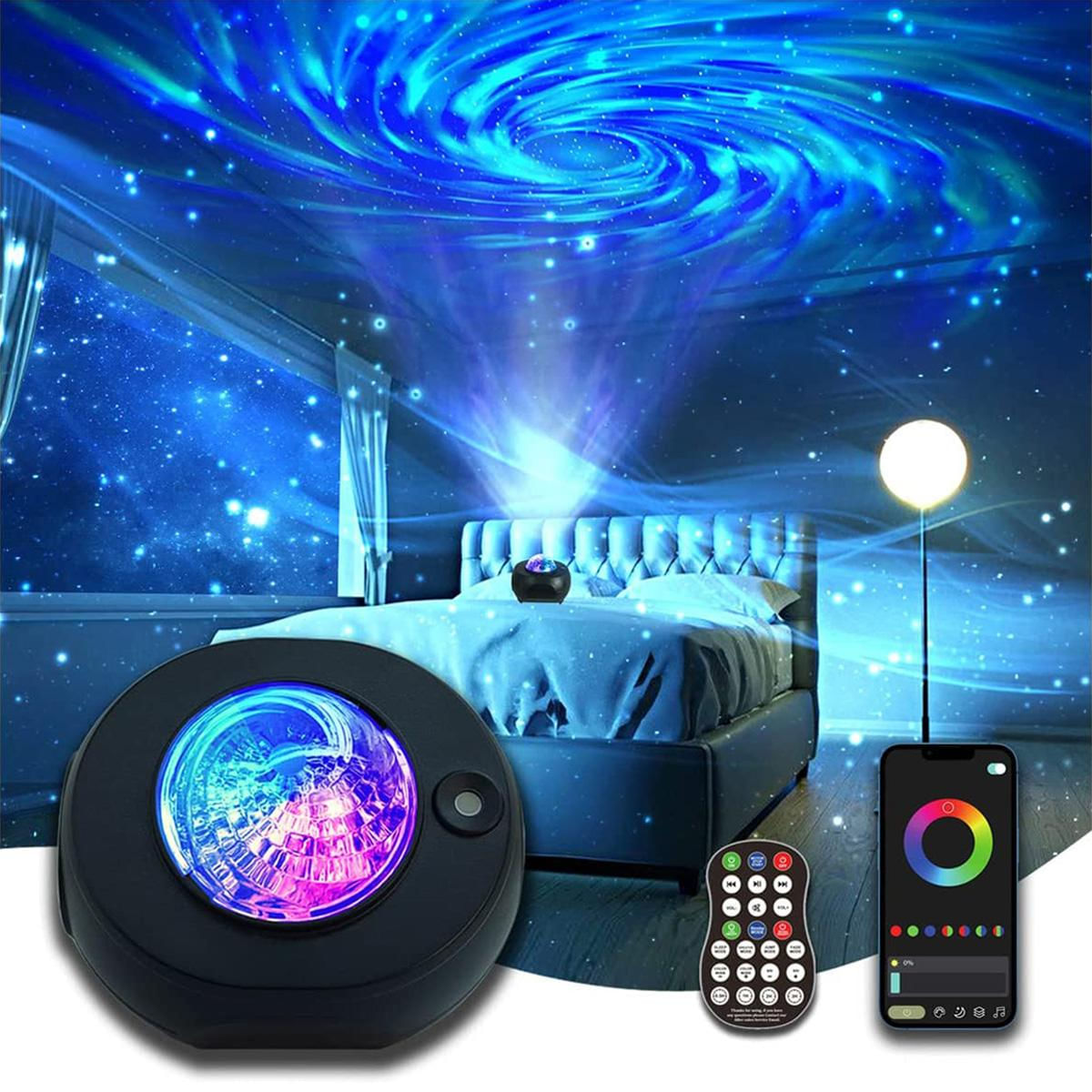 Projetor de Estrelas Galaxy Smart com Controle APP e Bluetooth preto