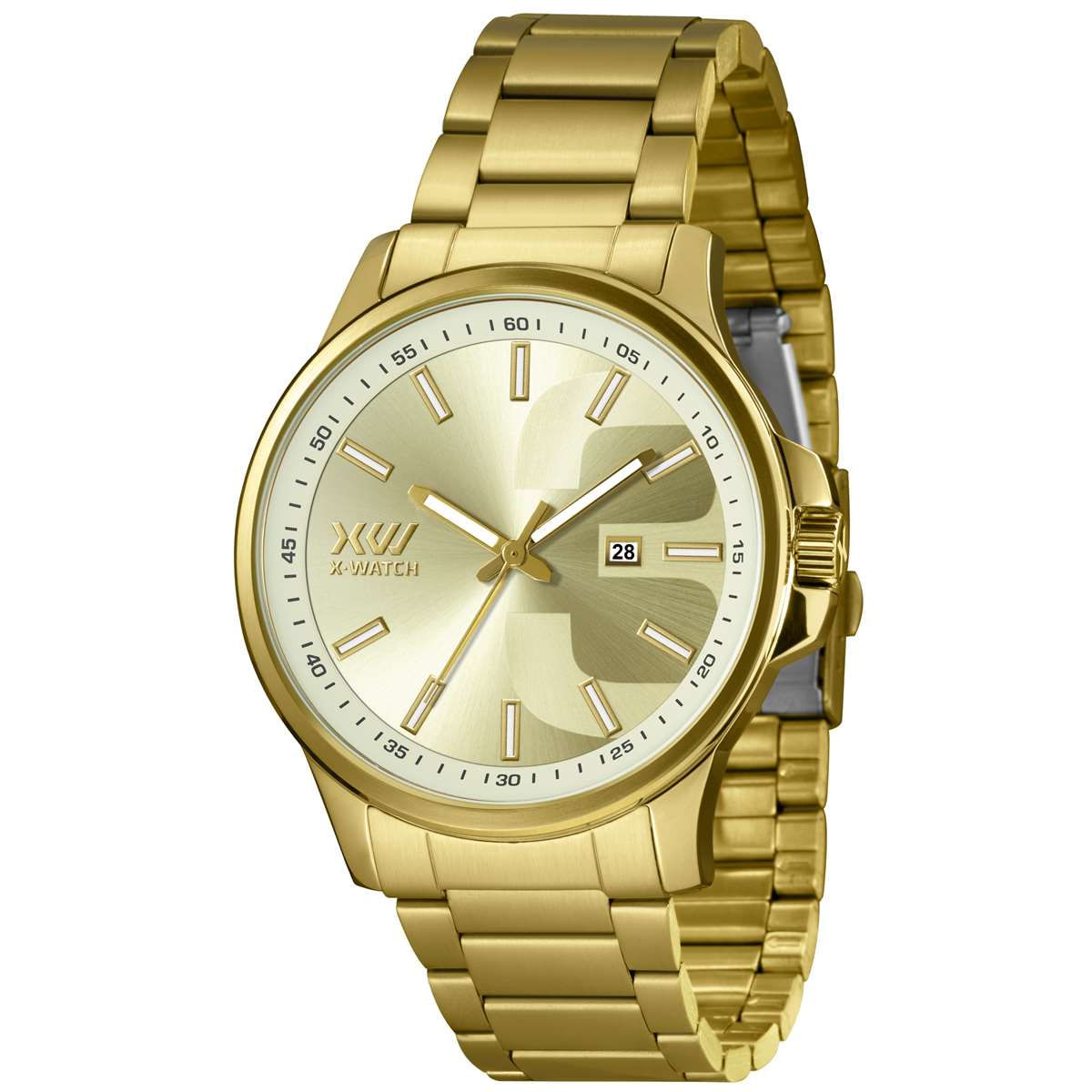 Relógio X-Watch Masculino Ref: Xmgs1037 C1kx Esportivo Dourado