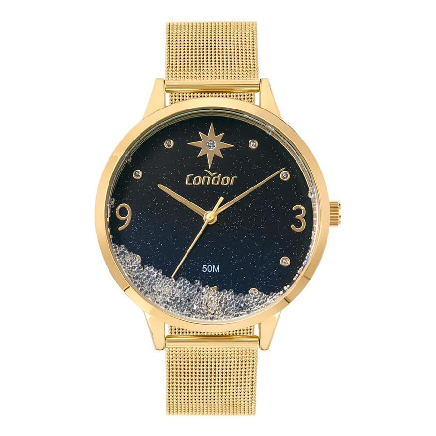 Relógio Condor Feminino Ref: Co2035mzj/4a Casual Mesh Dourado