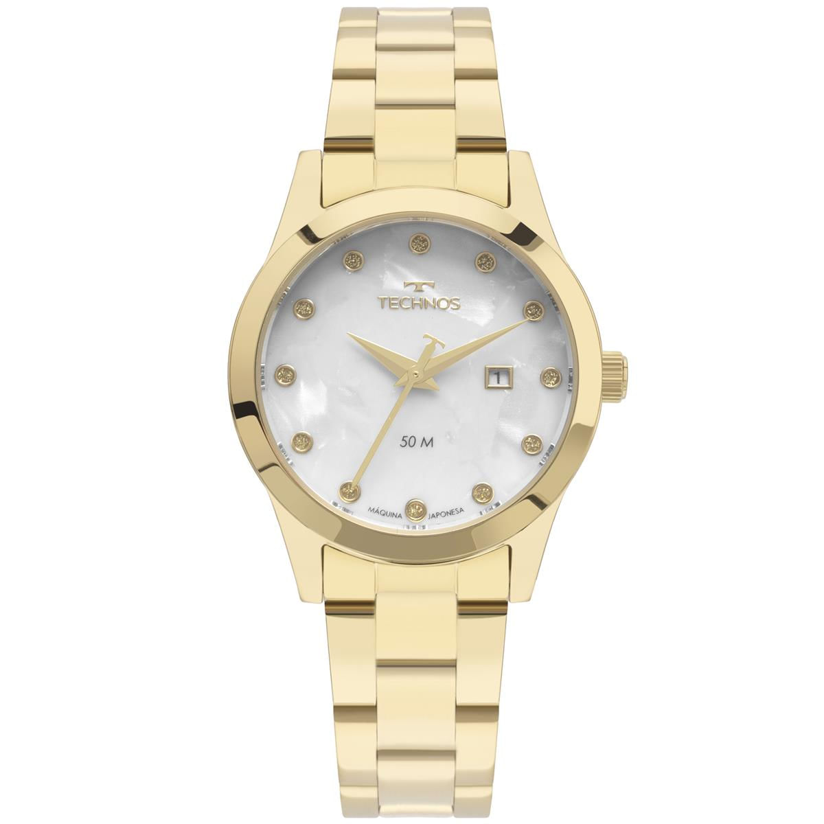 Relógio Technos Feminino Ref: 2015cer/1b Elegance Dourado