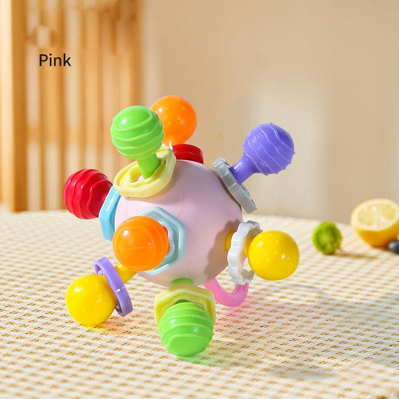 Bola de Atividade para Bebês - Jogo de Desenvolvimento com Chocalho e Mordedor