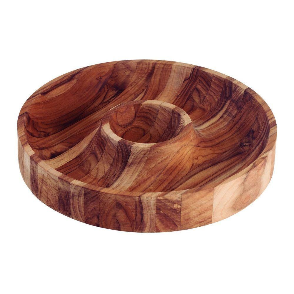 Petisqueira Churrasco Tramontina Em Madeira Teca 31,5x31,5 Cm
