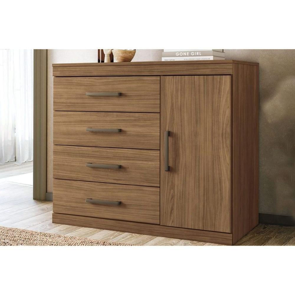 Cômoda Casal 1.4 Plus C/ 1 Porta E 4 Gavetas Jatoba - Santos Andirá