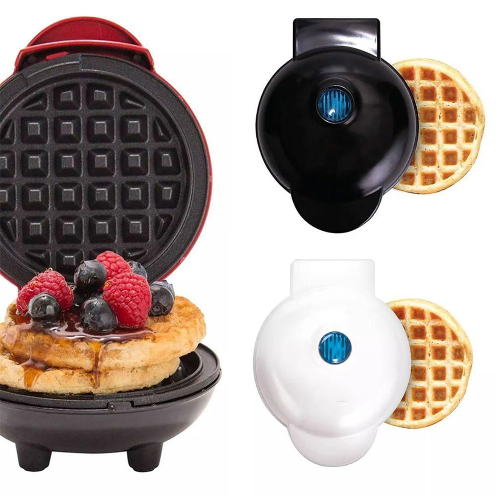 Mini Máquina De Fazer Waffle Grill Panqueca Elétrica Prática Cor Vermelha