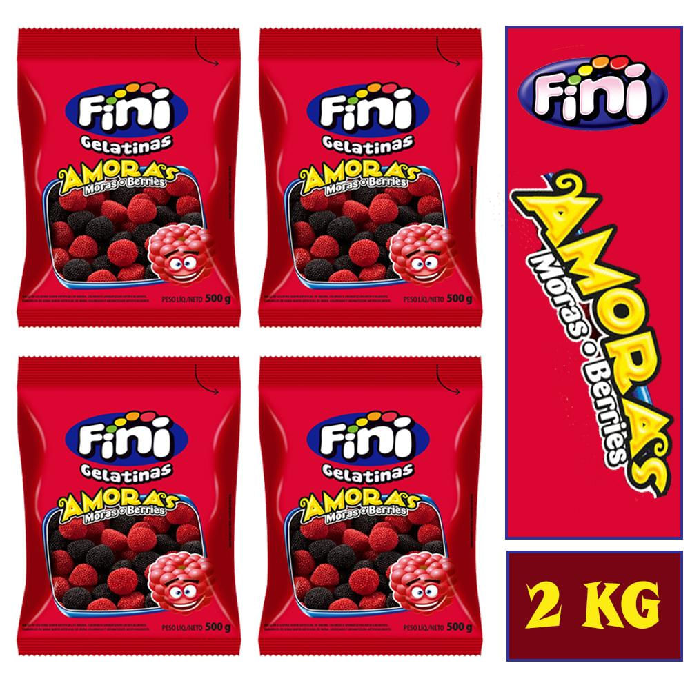 Balas Fini Amoras Moras e Berries Gelatinas Pacotão de 2 KG