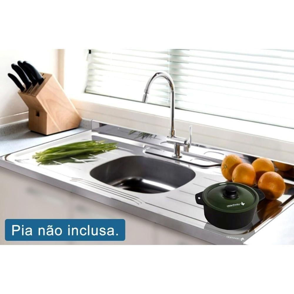 Cozinha Completa Botanic 8 Peças (2 Armários + 2 Balcões + 3 Paneleiros + 1 Complemento) S-pia M646 Nogueira-verde Oliva - Kappesberg