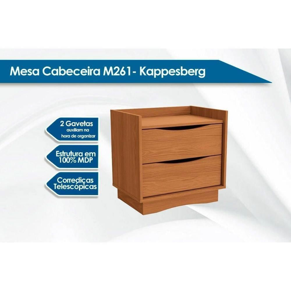 Mesa De Cabeceira Solteiro C- 2 Gavetas M261 Canela - Kappesberg