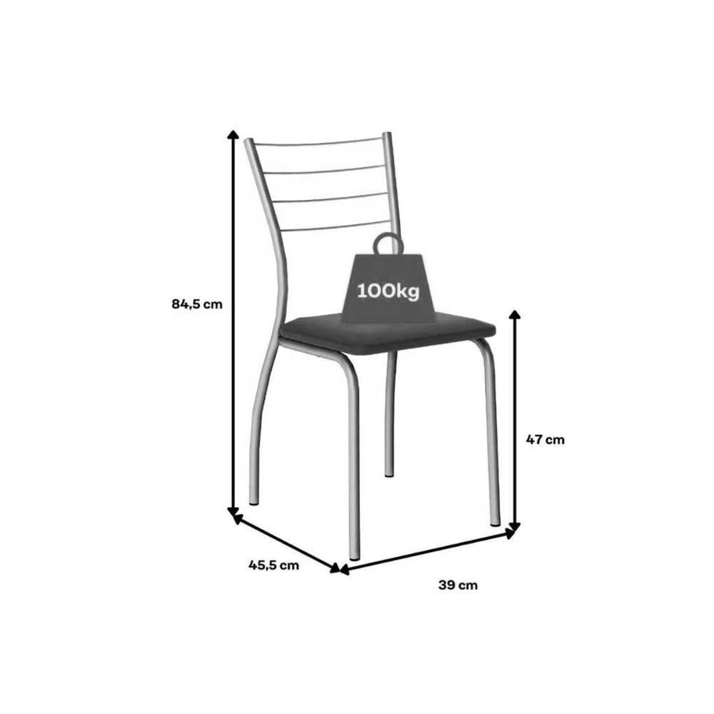 Mesa De Sala Jantar Multiuso Dobrável E 2 Banquetas 1700 Prata-branco - Prata-branco - Carraro