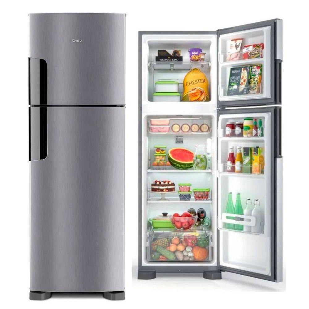 Geladeira Crm44 386 Litros Frost Free Duplex Consul Inox 220v