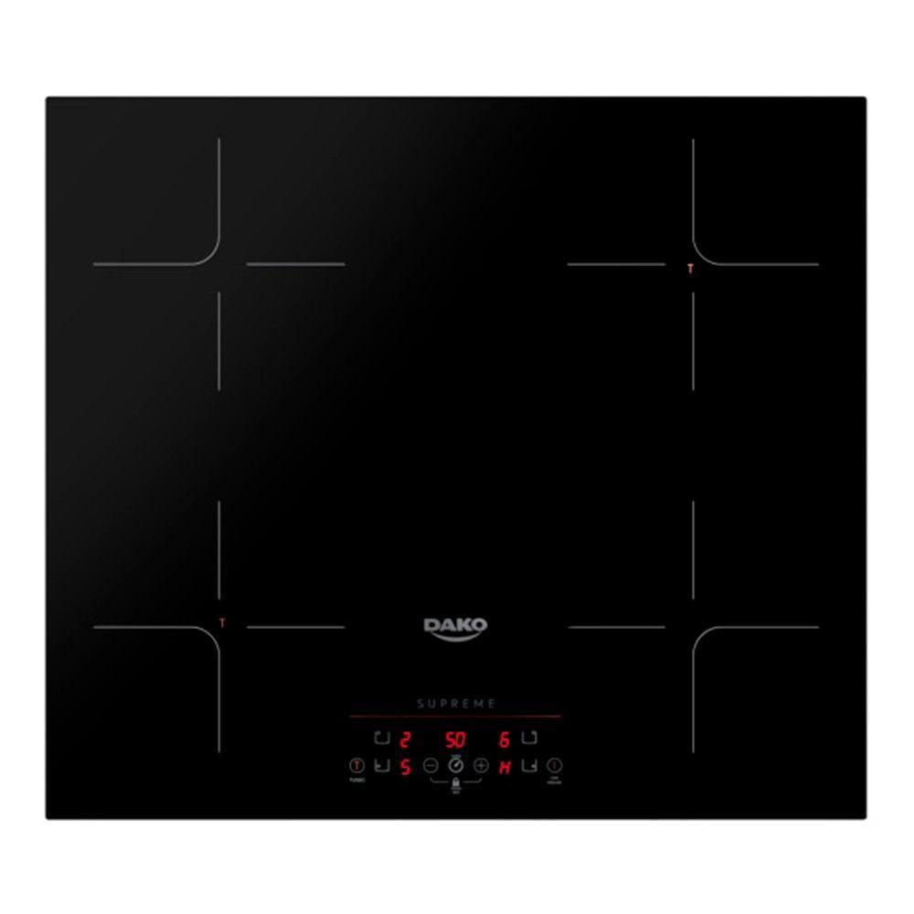 Cooktop De Indução 4 Bocas Preto Com Trava De Segurança Dako Supreme Preto 220v