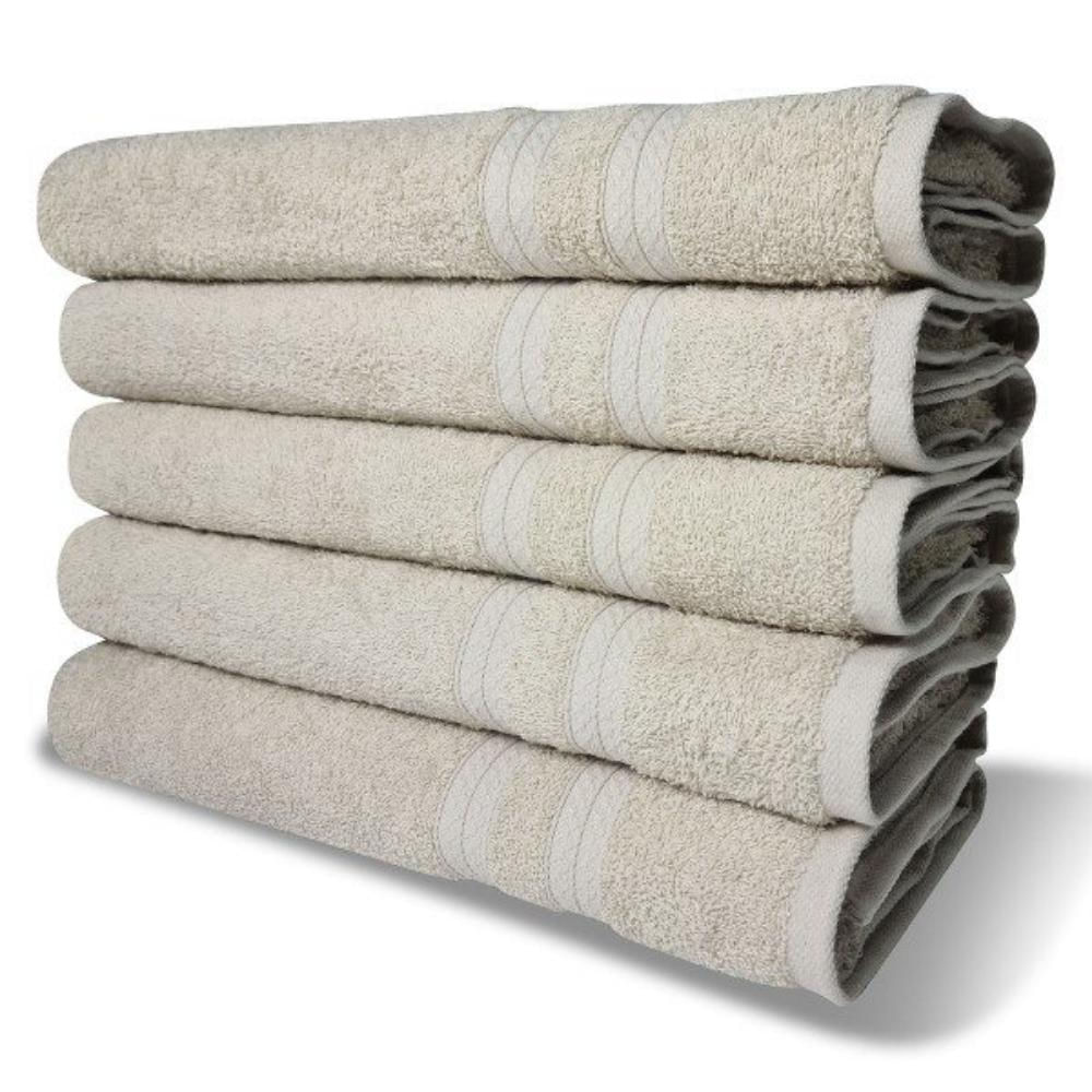 Kit com 6 Toalhas Banho 430g/m² Grande Grossa 80x150cm Lisboa Bege