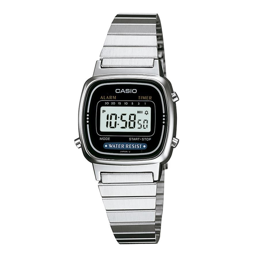 Relógio Casio Feminino Ref: La670wa-1df Vintage Prateado