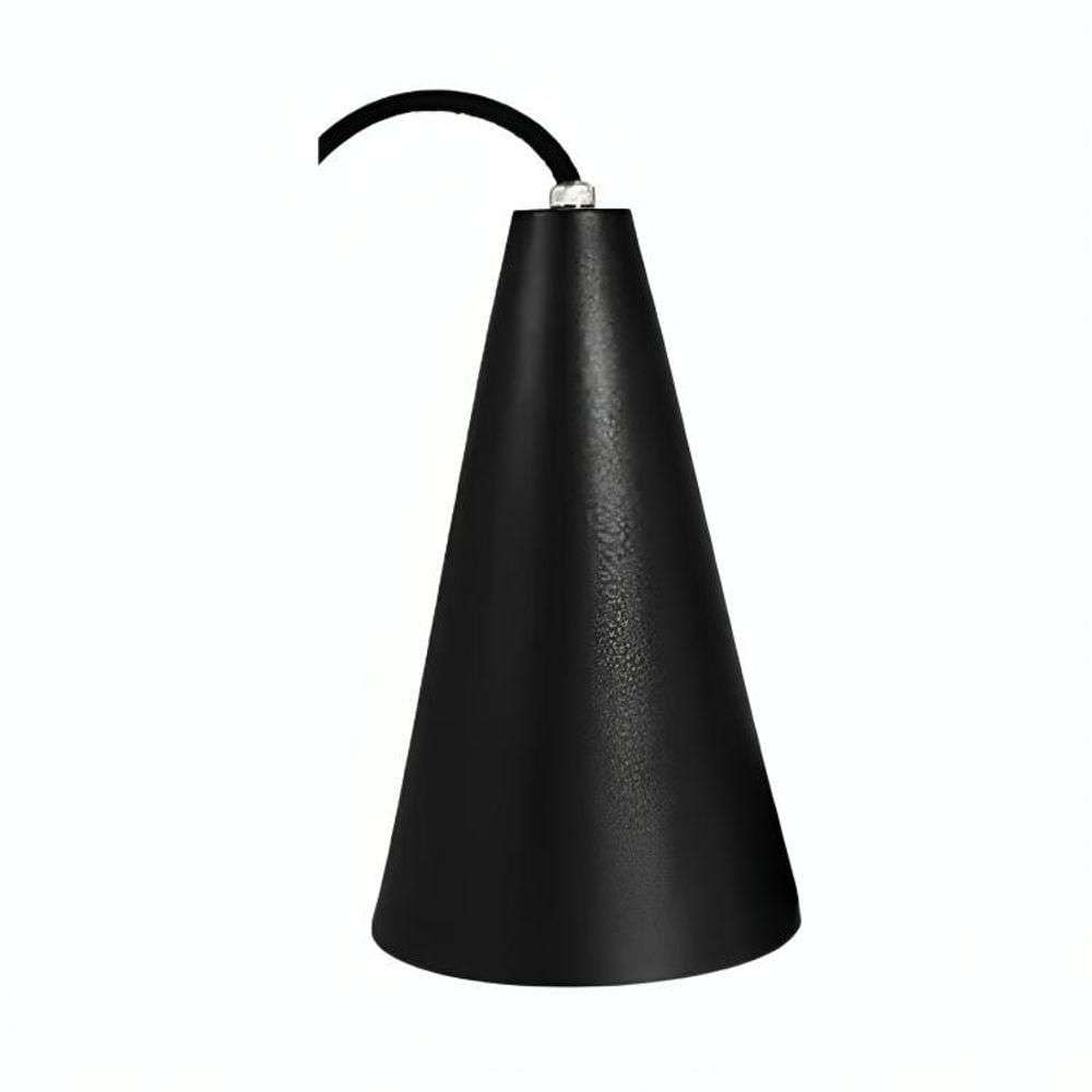 Pendente Luminária Lustre Teto Balcão Sala Cone Grande Preto Pendente Cone Preto