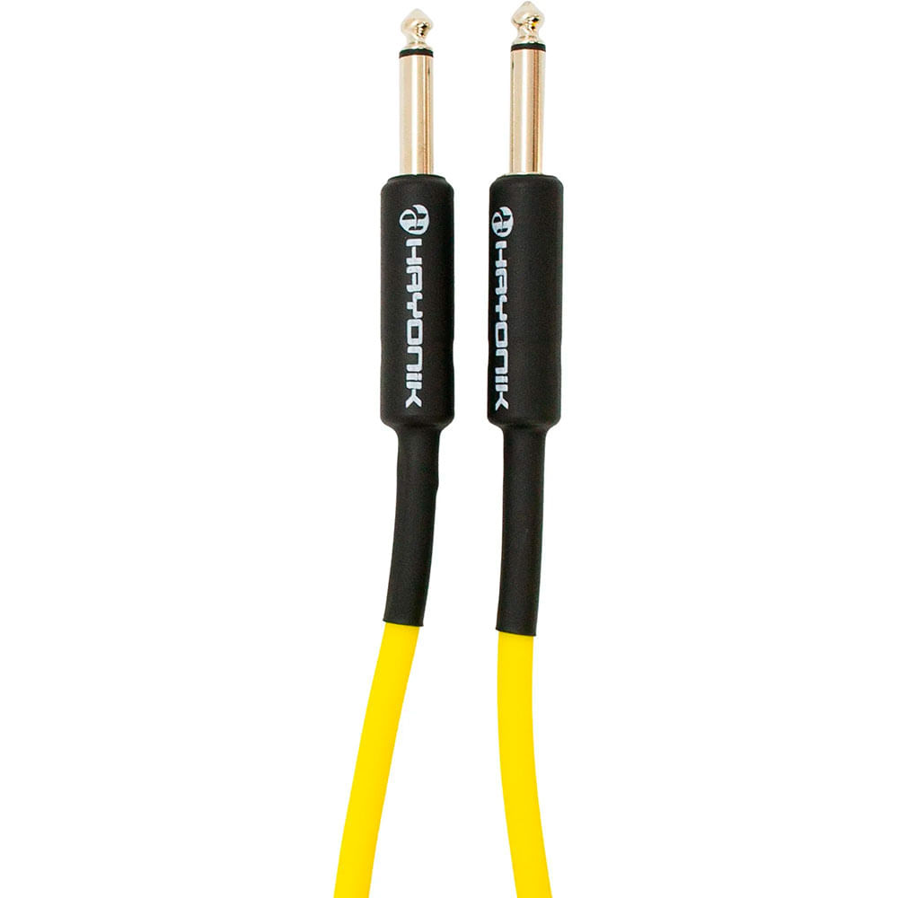 Cabo P/ Instrumentos Hayonik Player P10 x P10 Amarelo 3 Metros - CB0542