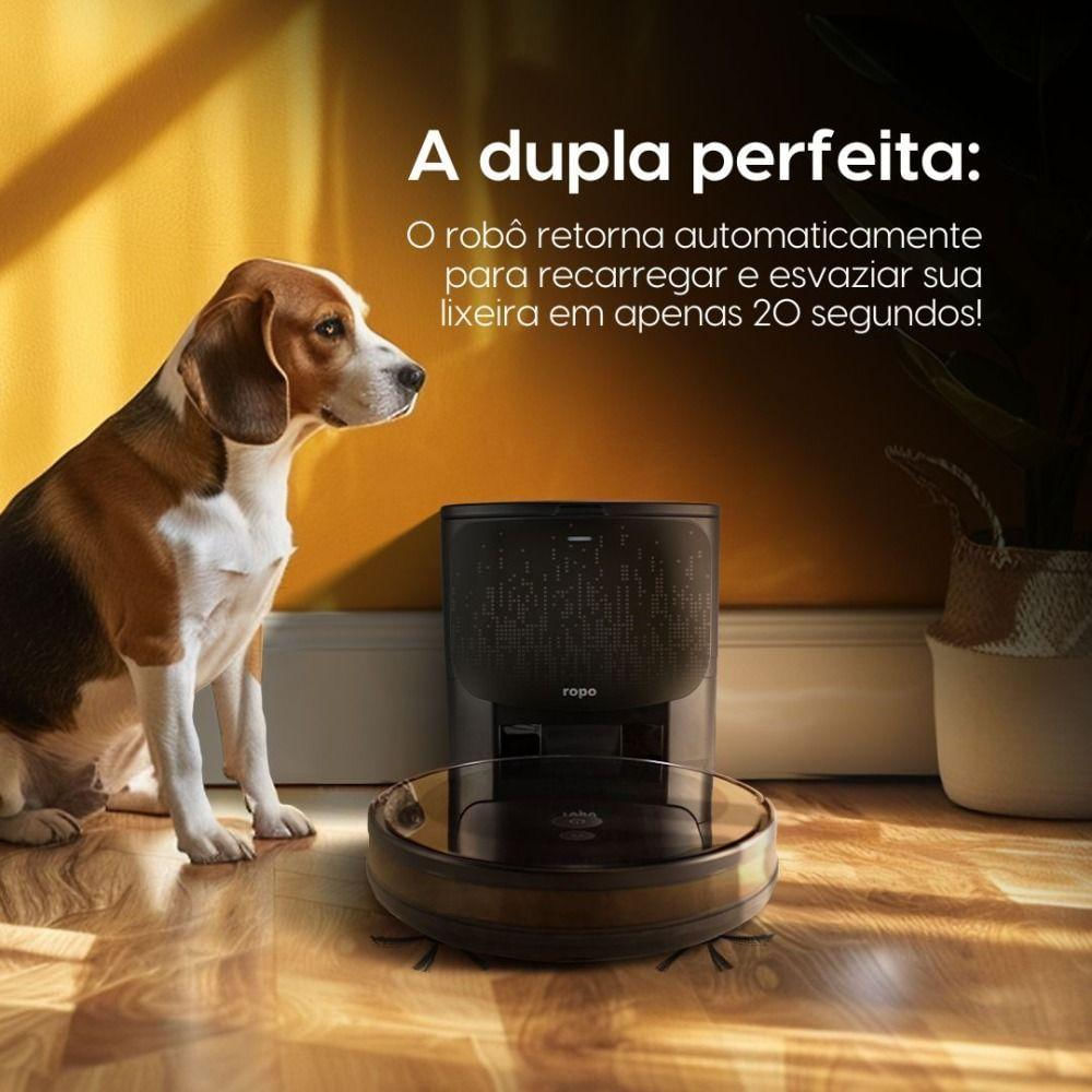 Combo Robô Aspirador Ropo Smart Pet Autolimpante 220V + Secapro