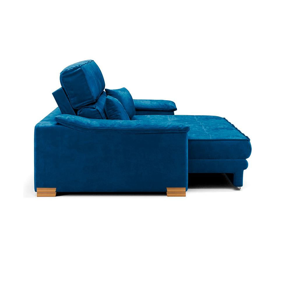 Sofá 3 Lugares Retrátil e Reclinável Lupin Velosuede Azul Marinho 180 cm